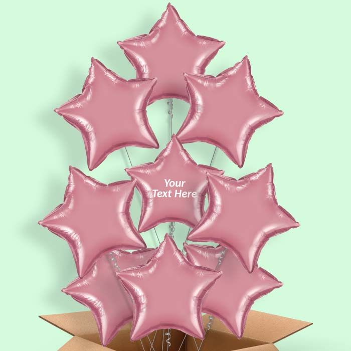 Personalised Chrome Mauve Star Helium Balloon - 9 Balloon | Party Save Smile