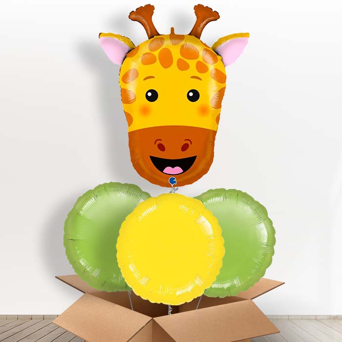 Giant Giraffe Helium Balloon in a Box - With 3 Plain Balloons | Party Save Smile
