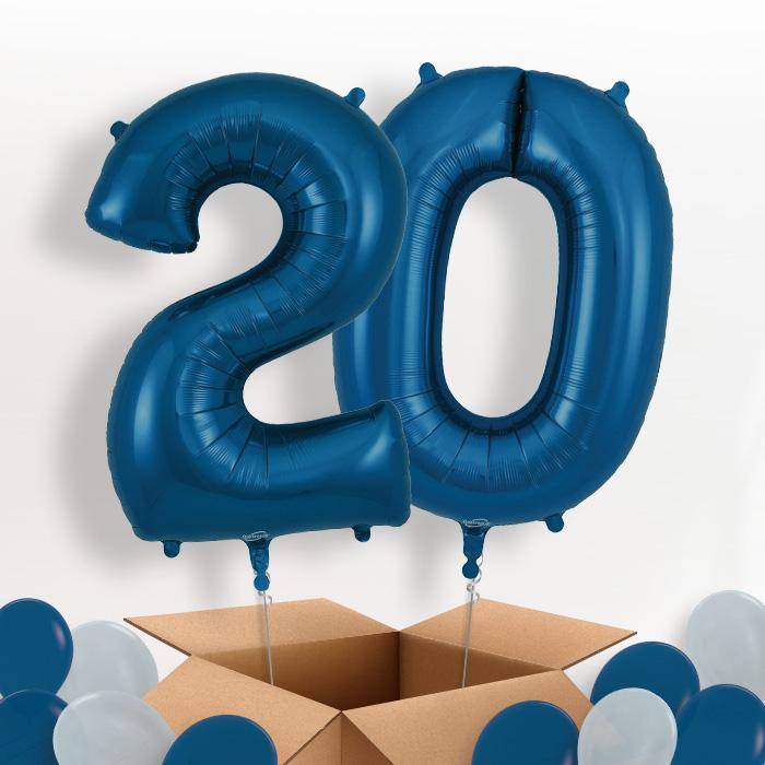 Navy Blue 20 Helium Balloons in a Box - Package | Party Save Smile
