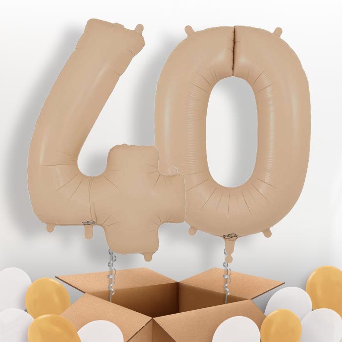 Matte Nude 40 Helium Balloons in a Box - Package | Party Save Smile
