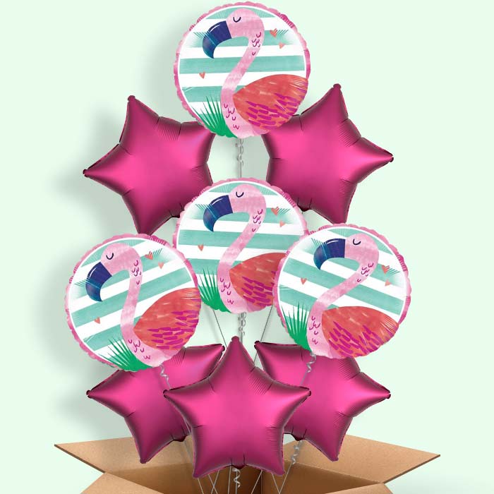 Flamingo Helium Balloons in a Box (Pink) - 9 Balloon | Party Save Smile