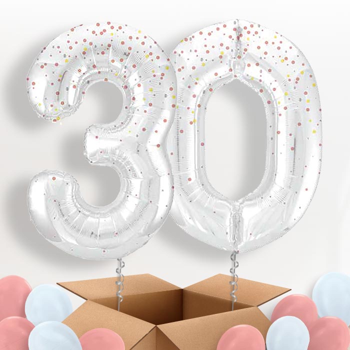Rose Gold Dots 30 Helium Balloons in a Box - Package | Party Save Smile