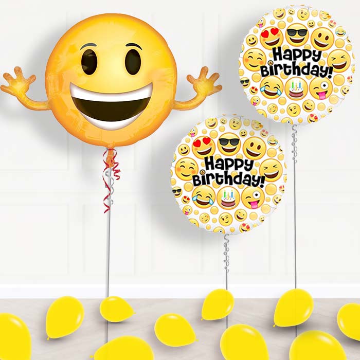 Emoji Helium Balloon Display in a Box Gift - Package | Party Save Smile