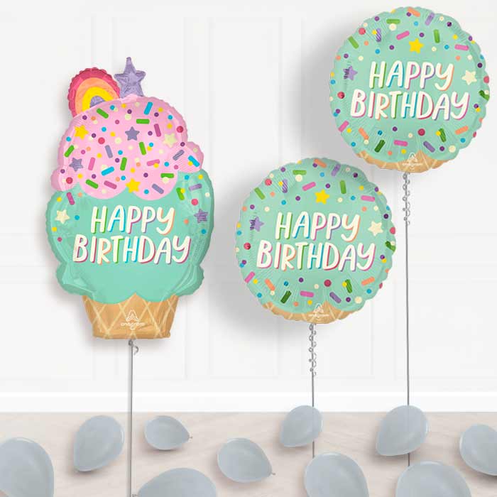 Giant Ice Cream Cone Balloon Package Delivered - Package | Party Save Smile