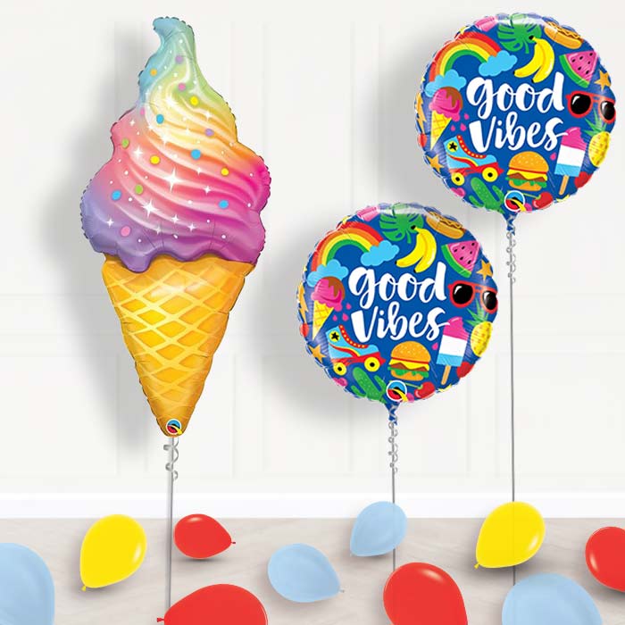 Ice Cream Summer Balloon Display Delivered - Package | Party Save Smile