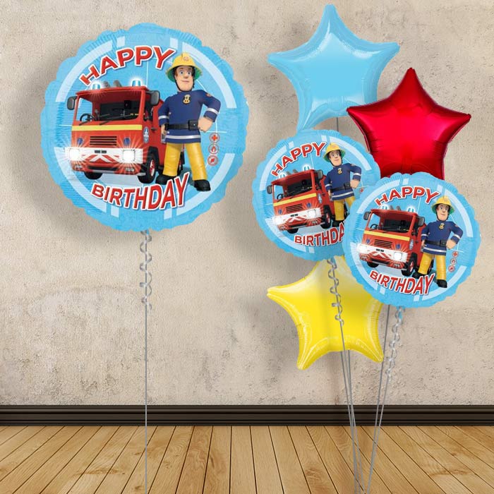 Fireman Sam Helium Balloons in a Box (Happy Birthday) - 1 Balloon | Party Save Smile