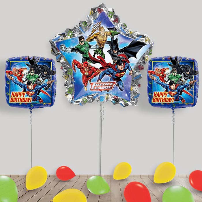 Inflated Justice League Helium Balloon Package in a Box - Package | Party Save Smile