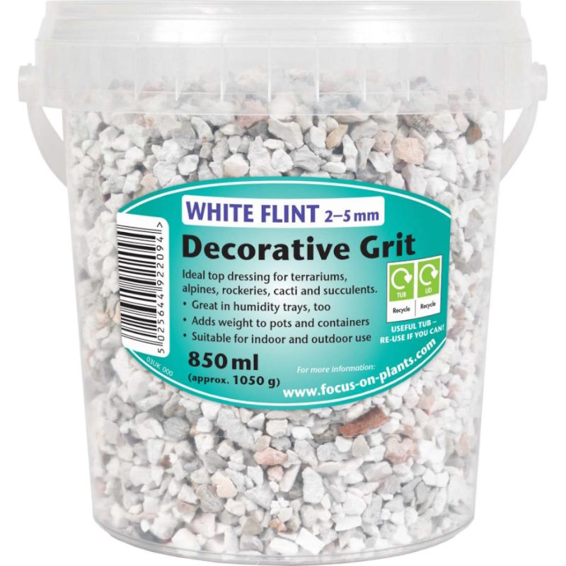 White Flint Decorative Stones for Plant Pots 2-5 mm 850 ml | Party Save Smile