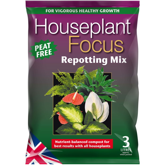 Houseplant Focus Repotting Mix Peat Free 3 Litres | Party Save Smile