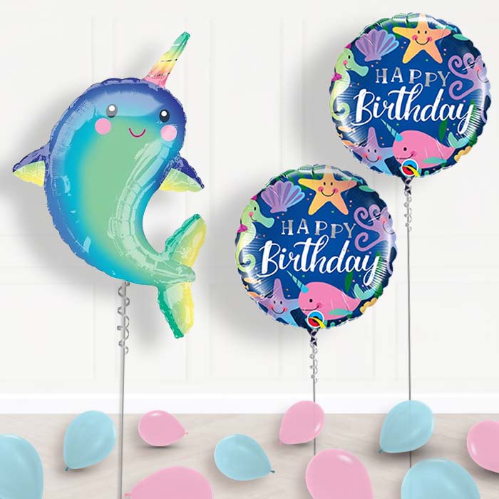 Narwhal Balloons Display Package in a Box - Package | Party Save Smile