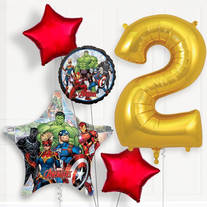 Avengers 2nd Birthday Helium Balloon Package - 2nd Birthday Balloon Package | Party Save Smile