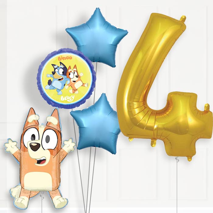 Bingo 4th Birthday Helium Balloon Package - 4th Birthday Balloon Package | Party Save Smile
