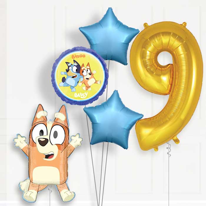 Bingo 9th Birthday Helium Balloon Package - 9th Birthday Balloon Package | Party Save Smile