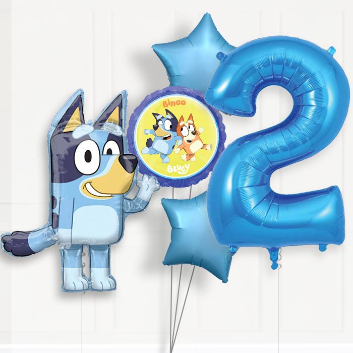 Bluey 2nd Birthday Helium Balloon Package - 2nd Birthday Balloon Package | Party Save Smile