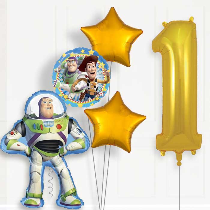 Toy Story Buzz 1st Birthday Helium Balloon Package - 1st Birthday Balloon Package | Party Save Smile