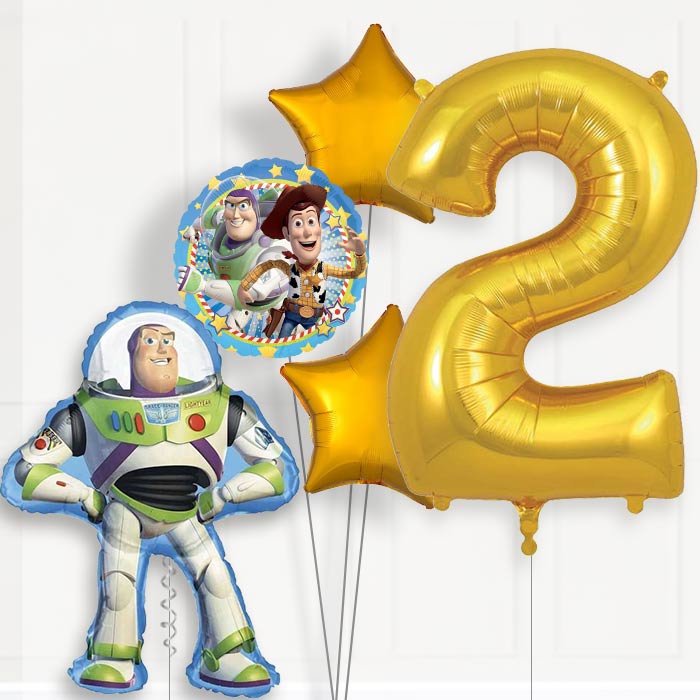 Toy Story Buzz 2nd Birthday Helium Balloon Package - 2nd Birthday Balloon Package | Party Save Smile