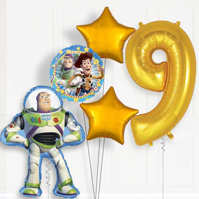 Toy Story Buzz Birthday Balloon Package Choose Age - 9th Birthday Balloon Package | Party Save Smile
