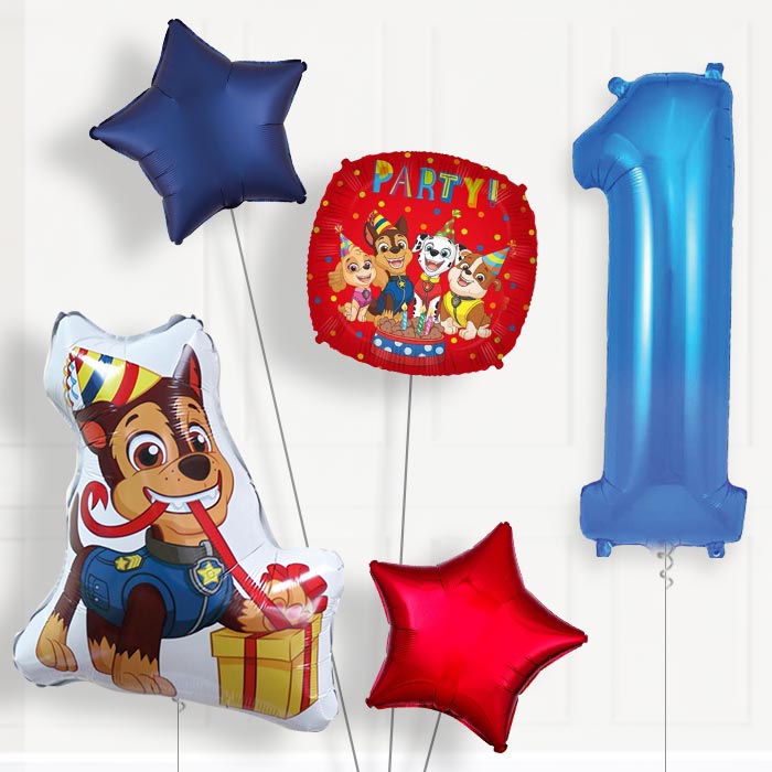 Chase Shaped 1st Birthday Helium Balloon Package - 1st Birthday Balloon Package | Party Save Smile