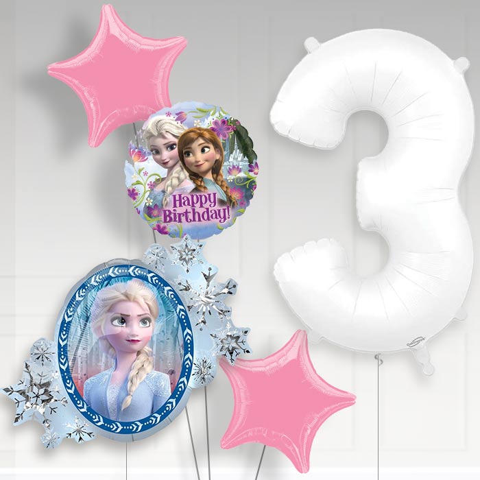 Frozen 3rd Birthday Helium Balloon Package - 3rd Birthday Balloon Package | Party Save Smile