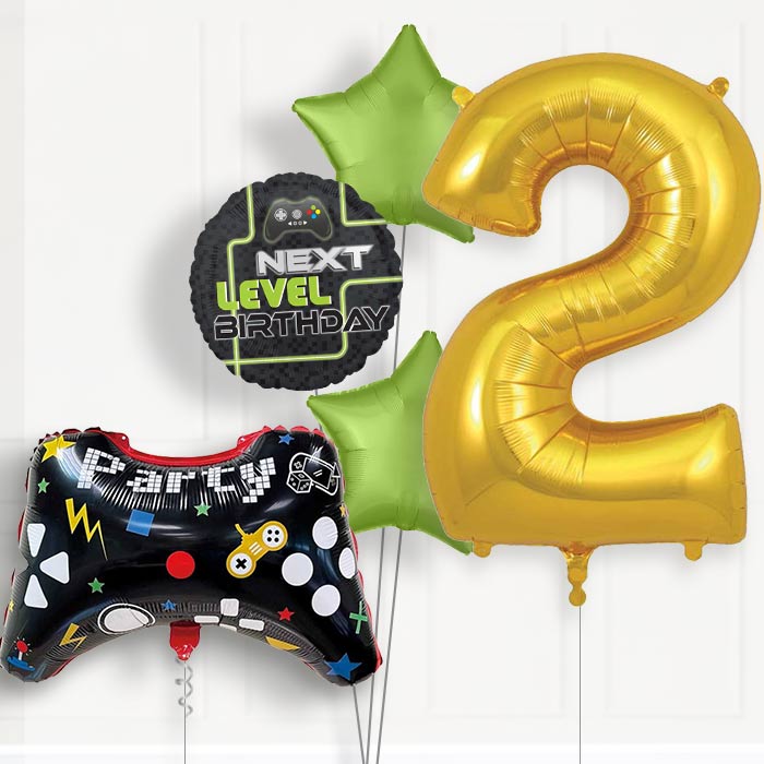 Game Controller 2nd Birthday Helium Balloon Package - 2nd Birthday Balloon Package | Party Save Smile