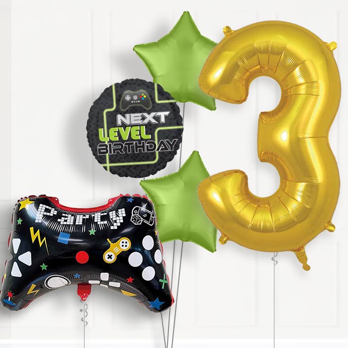 Game Controller 3rd Birthday Helium Balloon Package - 3rd Birthday Balloon Package | Party Save Smile