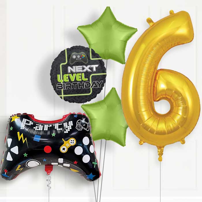 Game Controller 6th Birthday Helium Balloon Package - 6th Birthday Balloon Package | Party Save Smile