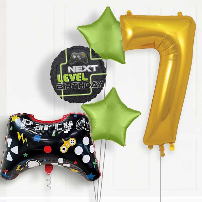 Game Controller 7th Birthday Helium Balloon Package - 7th Birthday Balloon Package | Party Save Smile