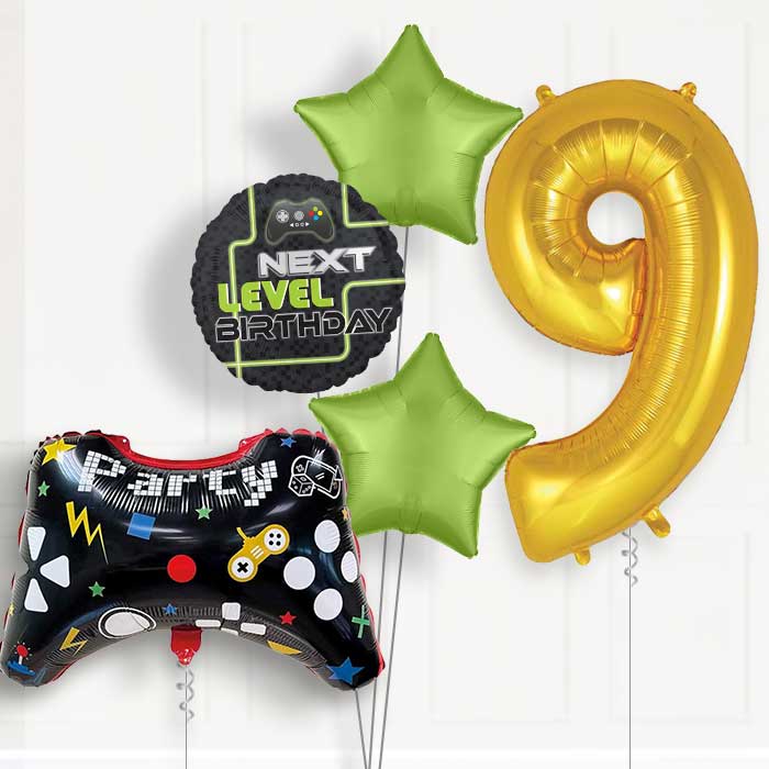 Game Controller 9th Birthday Helium Balloon Package - 9th Birthday Balloon Package | Party Save Smile