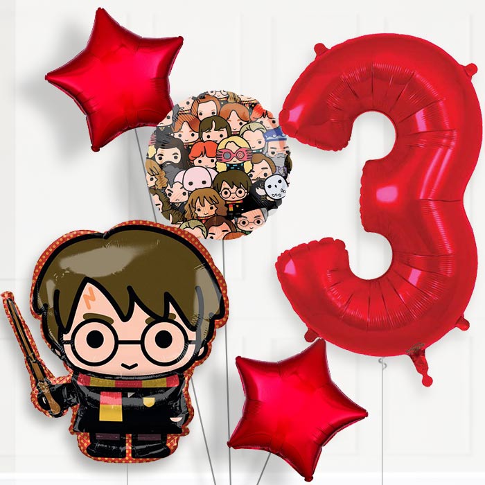 Harry Potter 3rd Birthday Helium Balloon Package - 3rd Birthday Balloon Package | Party Save Smile