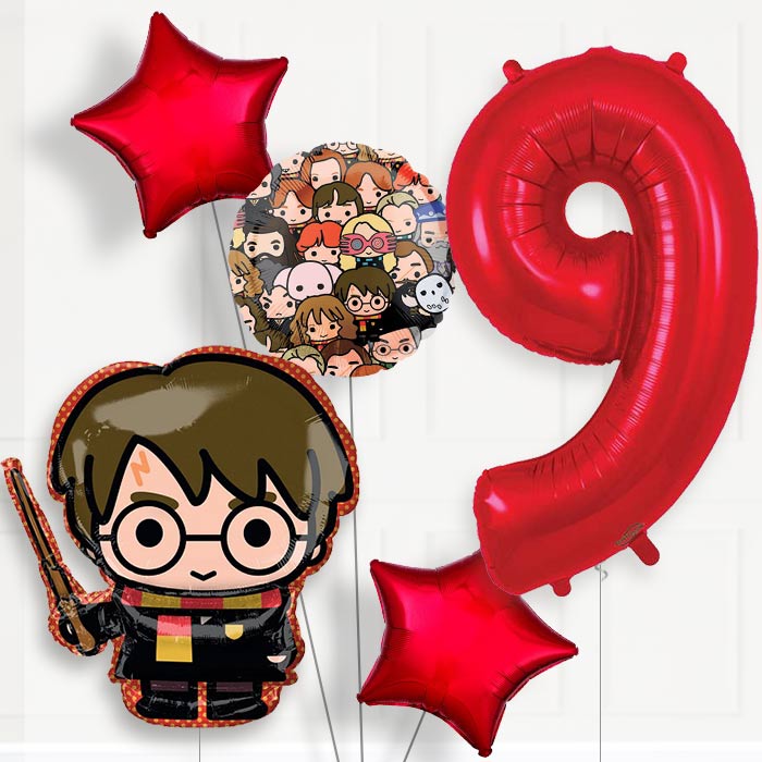Harry Potter 9th Birthday Helium Balloon Package - 9th Birthday Balloon Package | Party Save Smile