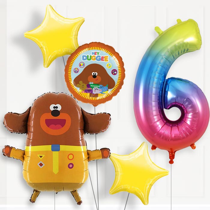 Hey Duggee 6th Birthday Helium Balloon Package - 6th Birthday Balloon Package | Party Save Smile