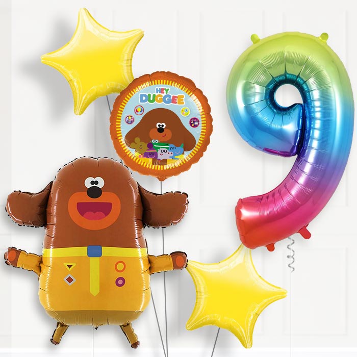 Hey Duggee 9th Birthday Helium Balloon Package - 9th Birthday Balloon Package | Party Save Smile