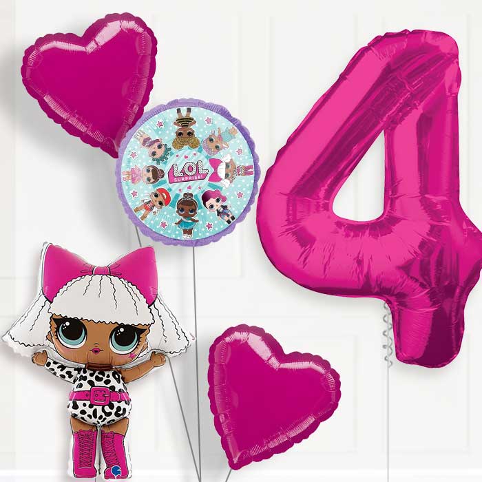 Lol Surprise 4th Birthday Helium Balloon Package