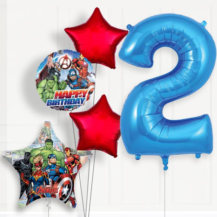 Marvel Avengers 2nd Birthday Helium Balloon Package - 2nd Birthday Balloon Package | Party Save Smile