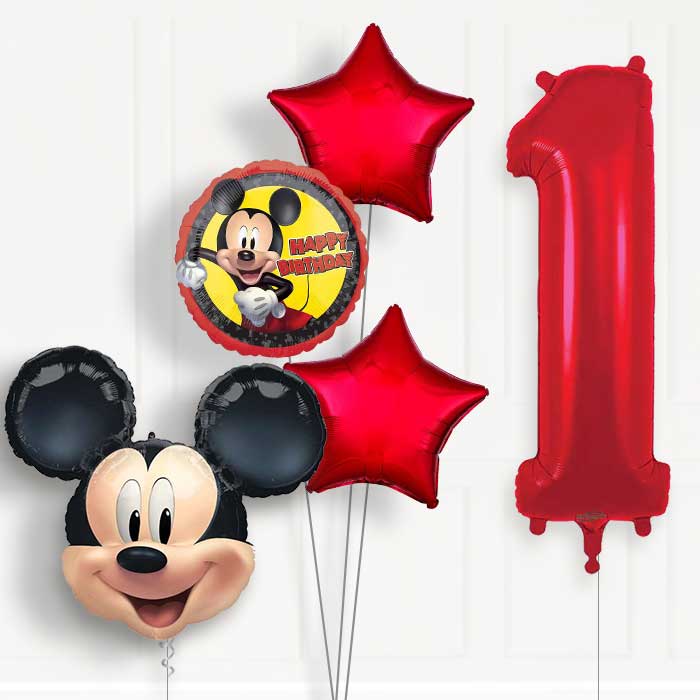 Mickey Mouse Forever 1st Birthday Helium Balloon Package - 1st Birthday Balloon Package | Party Save Smile