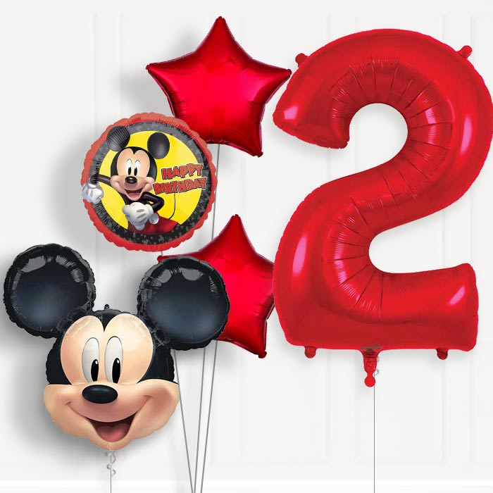 Mickey Mouse Forever 2nd Birthday Helium Balloon Package - 2nd Birthday Balloon Package | Party Save Smile