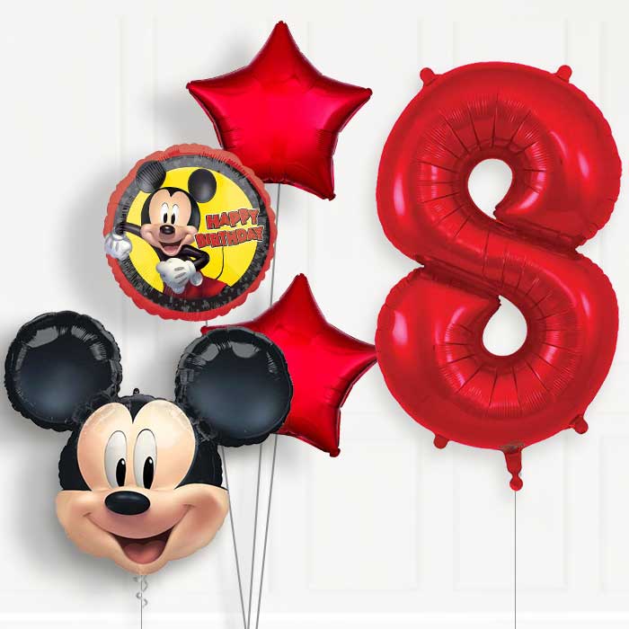 Mickey Mouse Forever 8th Birthday Helium Balloon Package - 8th Birthday Balloon Package | Party Save Smile