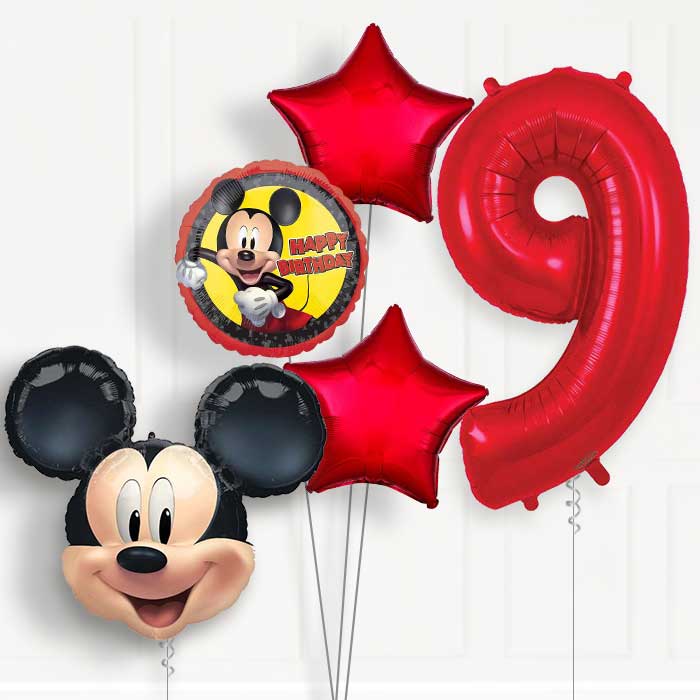 Mickey Mouse Forever 9th Birthday Helium Balloon Package - 9th Birthday Balloon Package | Party Save Smile