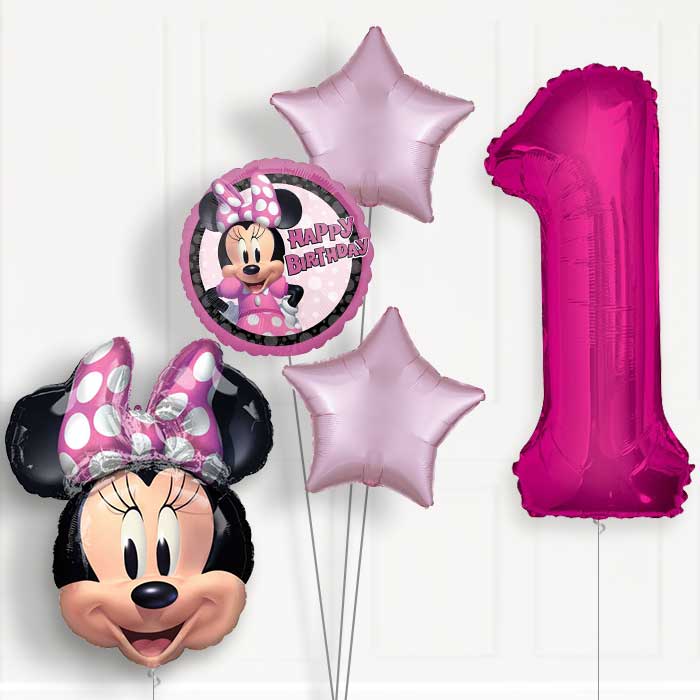 Minnie Mouse Forever 1st Birthday Helium Balloon Package - 1st Birthday Balloon Package | Party Save Smile