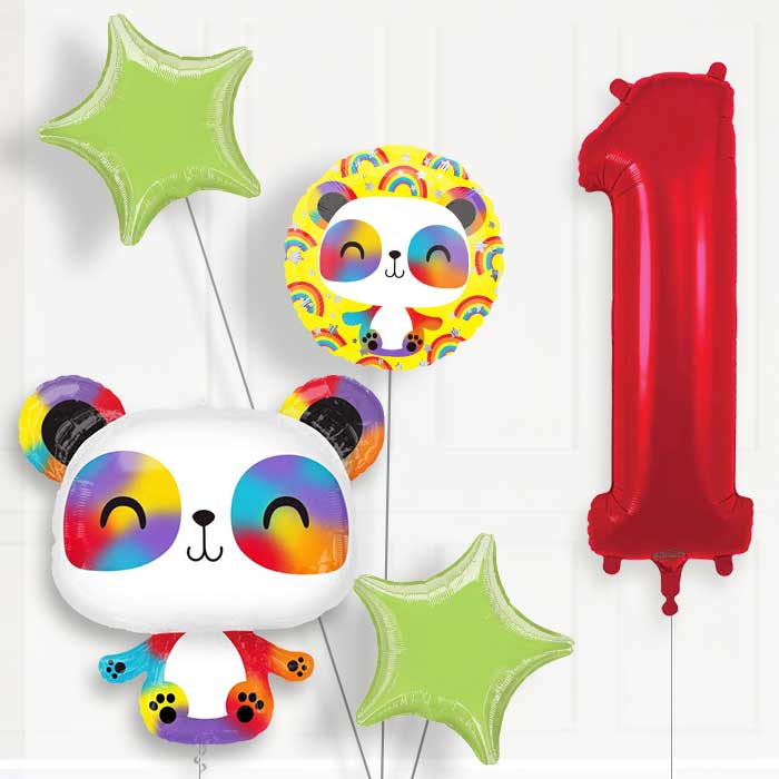 Panda 1st Birthday Helium Balloon Package - 1st Birthday Balloon Package | Party Save Smile