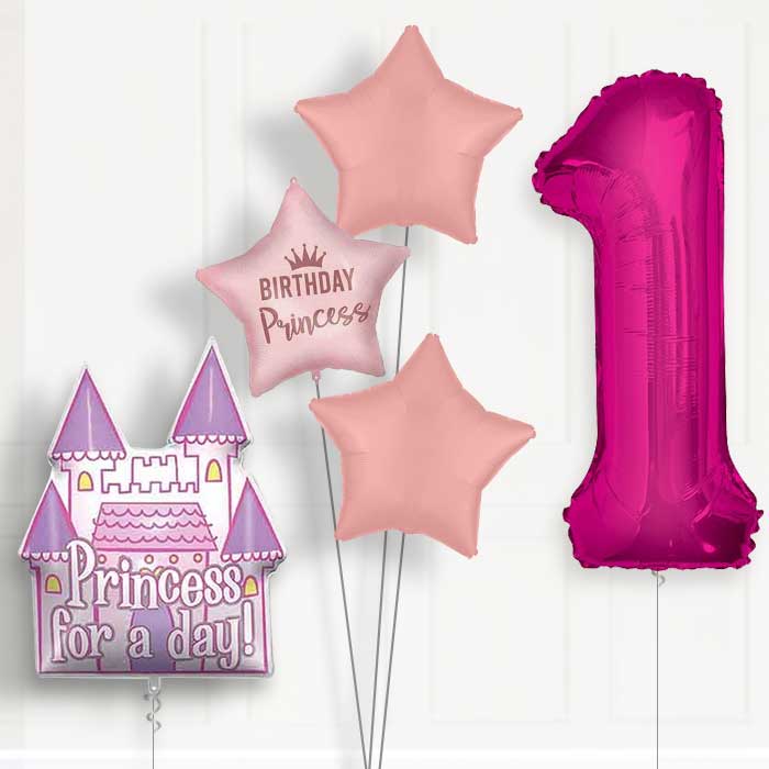Princess Castle 1st Birthday Helium Balloon Package - 1st Birthday Balloon Package | Party Save Smile