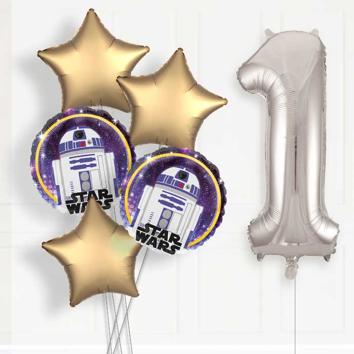 R2D2 1st Birthday Helium Balloon Package - 1st Birthday Balloon Package | Party Save Smile