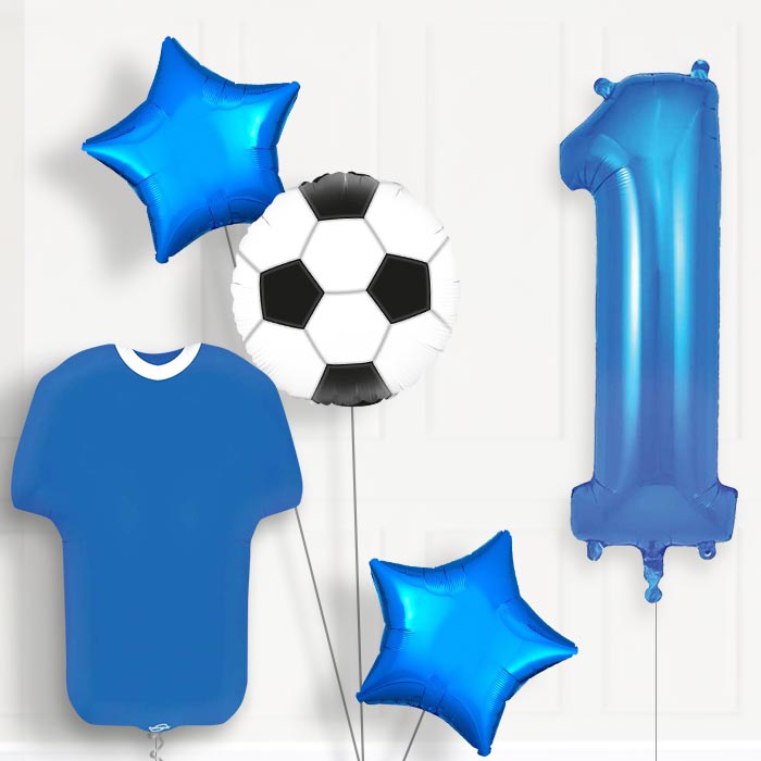 Blue Football Shirt 1st Birthday Balloon Package