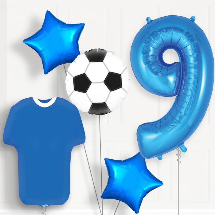 Blue Football Shirt 9th Birthday Balloon Package