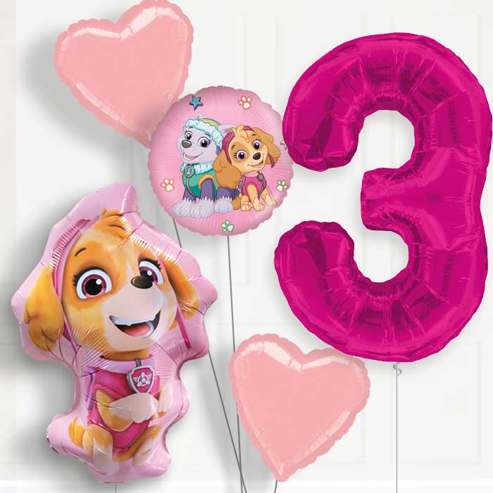 Skye Shaped 3rd Birthday Helium Balloon Package - 3rd Birthday Balloon Package | Party Save Smile