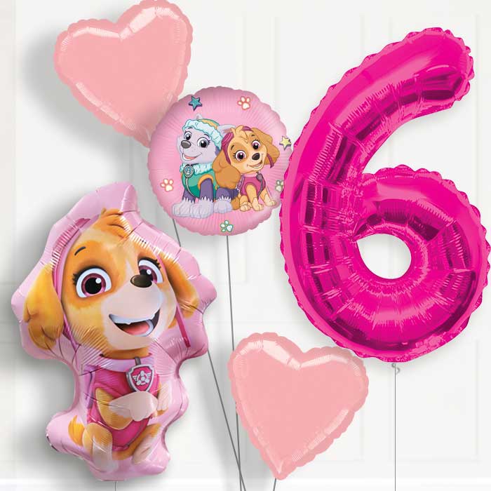 Skye Shaped 6th Birthday Helium Balloon Package - 6th Birthday Balloon Package | Party Save Smile