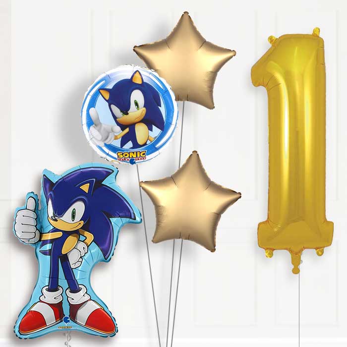 Sonic the Hedgehog 1st Birthday Balloon Helium Balloon Package - 1st Birthday Balloon Package | Party Save Smile