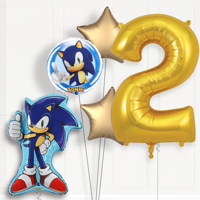 Sonic the Hedgehog 2nd Birthday Balloon Helium Balloon Package - 2nd Birthday Balloon Package | Party Save Smile
