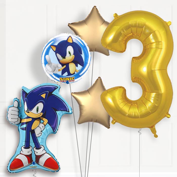 Sonic the Hedgehog 3rd Birthday Balloon Helium Balloon Package - 3rd Birthday Balloon Package | Party Save Smile