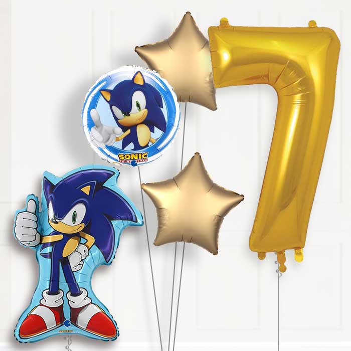 Sonic the Hedgehog 7th Birthday Balloon Helium Balloon Package - 7th Birthday Balloon Package | Party Save Smile